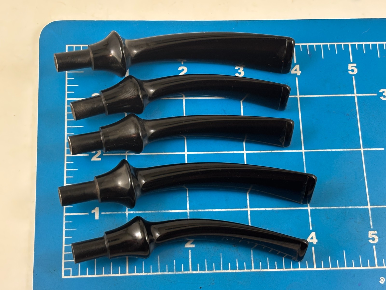 Judd's Lot of 5 Excellent Never Used Black Bent Lucite Pipe Stems