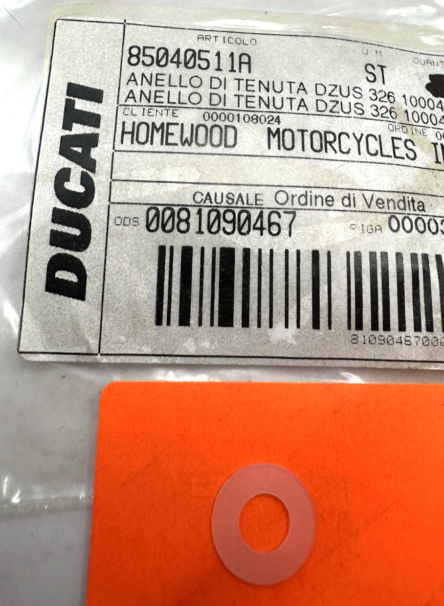 Ducati Seal Ring NOS 85040511A  (L-9265)