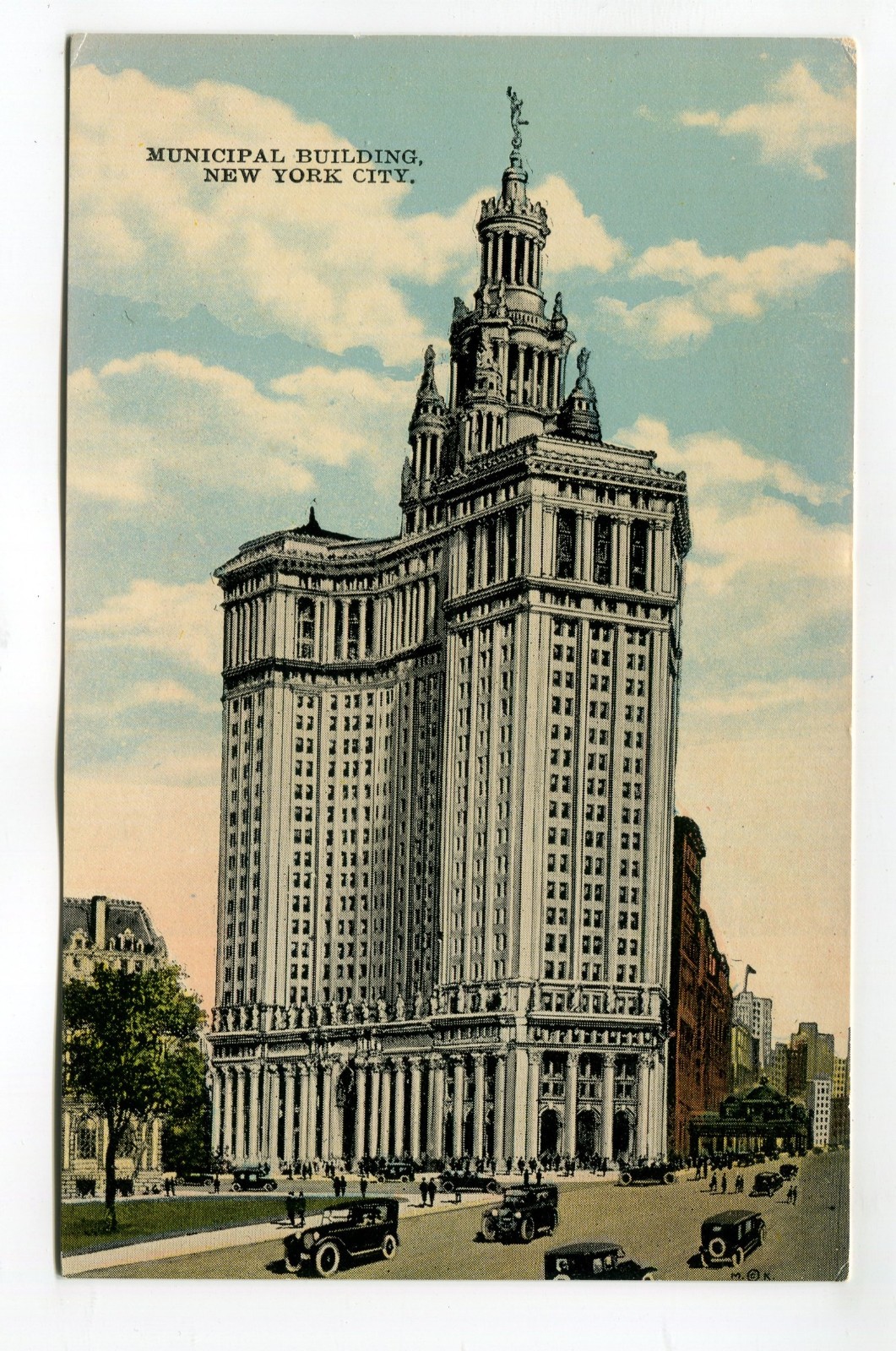 MUNICIPAL BUILDING NEW YORK CITY FACING CITY HALL PARK AT PARK ROW AND CENTER ST