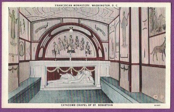 WASHINGTON DC VTG PC FRANCISCAN MONASTERY CATACOMB CHAPEL OF ST SEBASTIAN VIEW