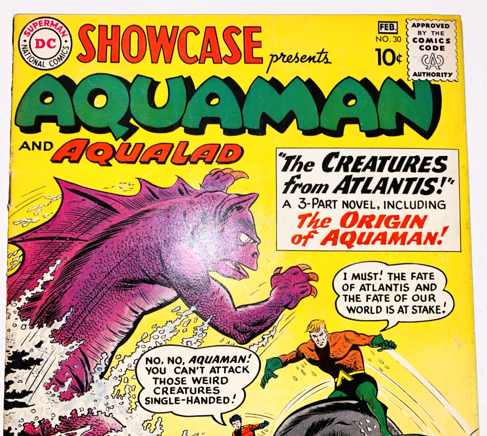 Showcase #30 (DC, 1961) 1st Aquaman Solo Issue Origin Retold Silver Age