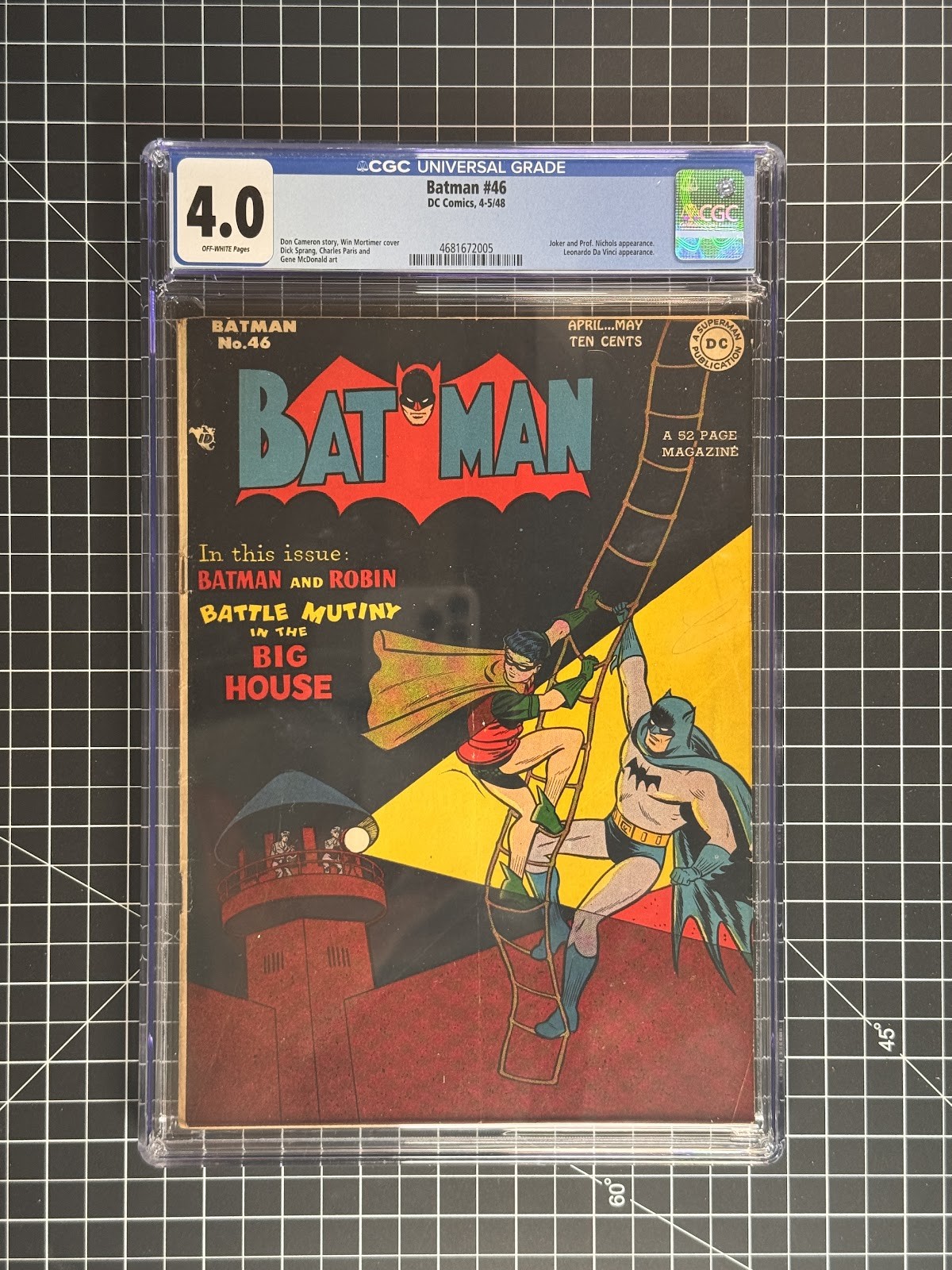 Batman #46 CGC 4.0 DC 1948 Joker & Da Vinci App Win Mortimer Cover Golden Age