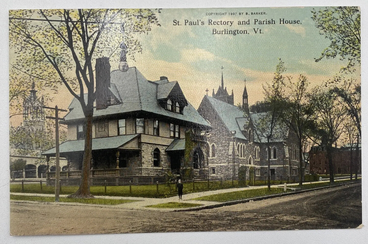 Postcard VT St. Paul\'s Rectory And Parish House Burlington Vermont Unused Unpost