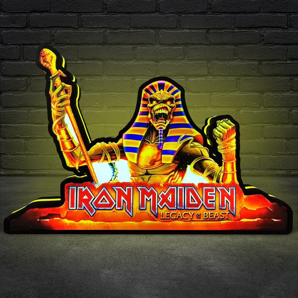 Iron Maiden Legacy of The Beast Pinball Topper Led Lightbox Arcade Game Decor