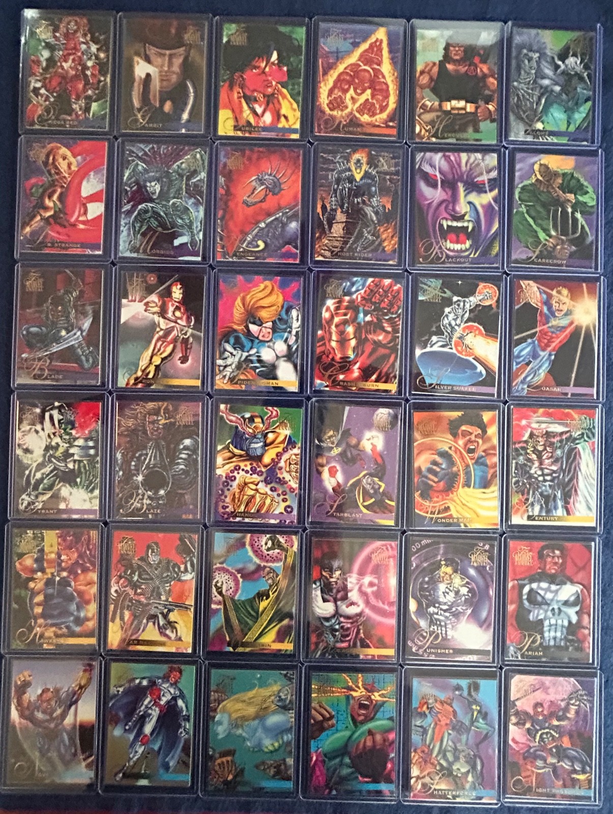 1995 Lot of 36 Marvel Annual Flair Spider-Man Cards Thanos Iron Man