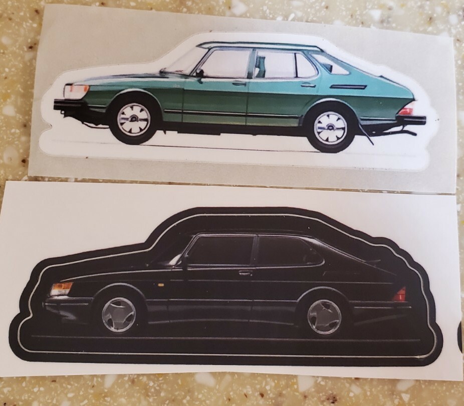 RARE SAAB 900 TURBO STICKERS LOT of 2 Retro Vintage SAAB 