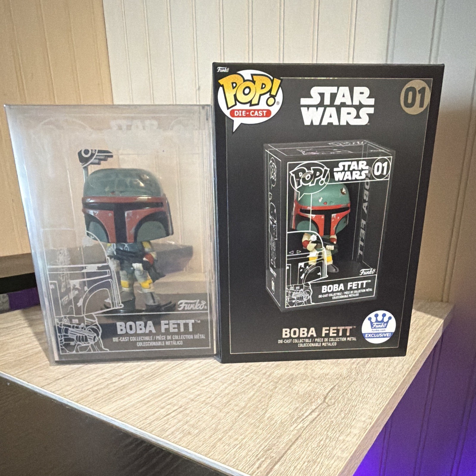 Funko Pop Die-Cast Star Wars Boba Fett #01 Metal Funko Exclusive w/Case
