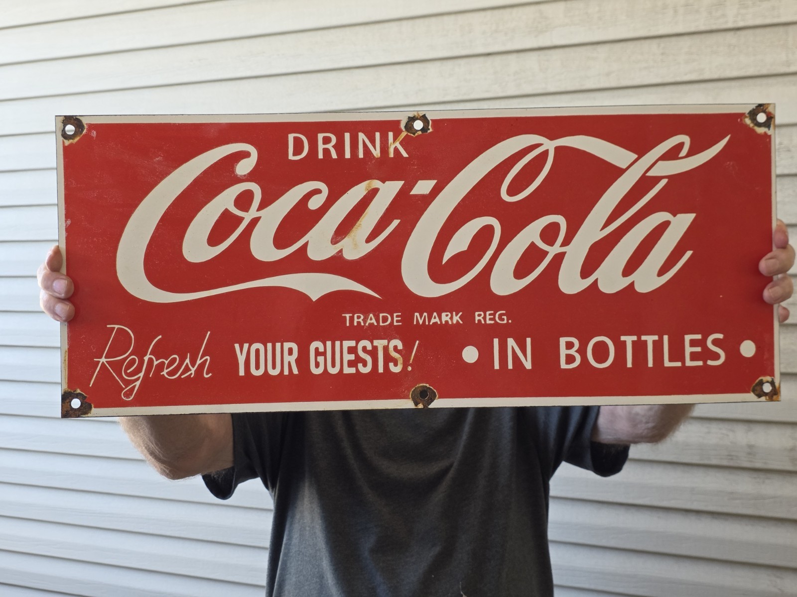  VINTAGE 1950\'S COCA COLA IN BOTTLES PORCELAIN  SIGN 24\