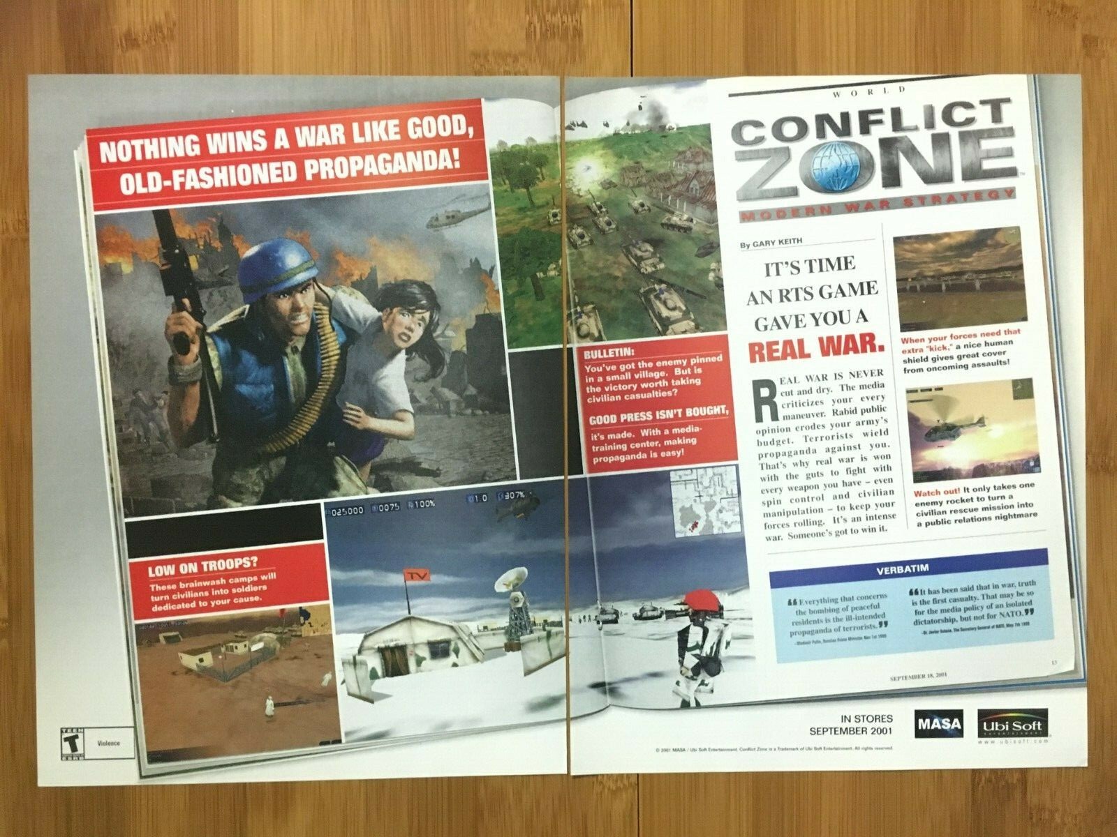 Conflict Zone PC 2001 Vintage Print Ad/Poster Official Big Box Promo Art Rare