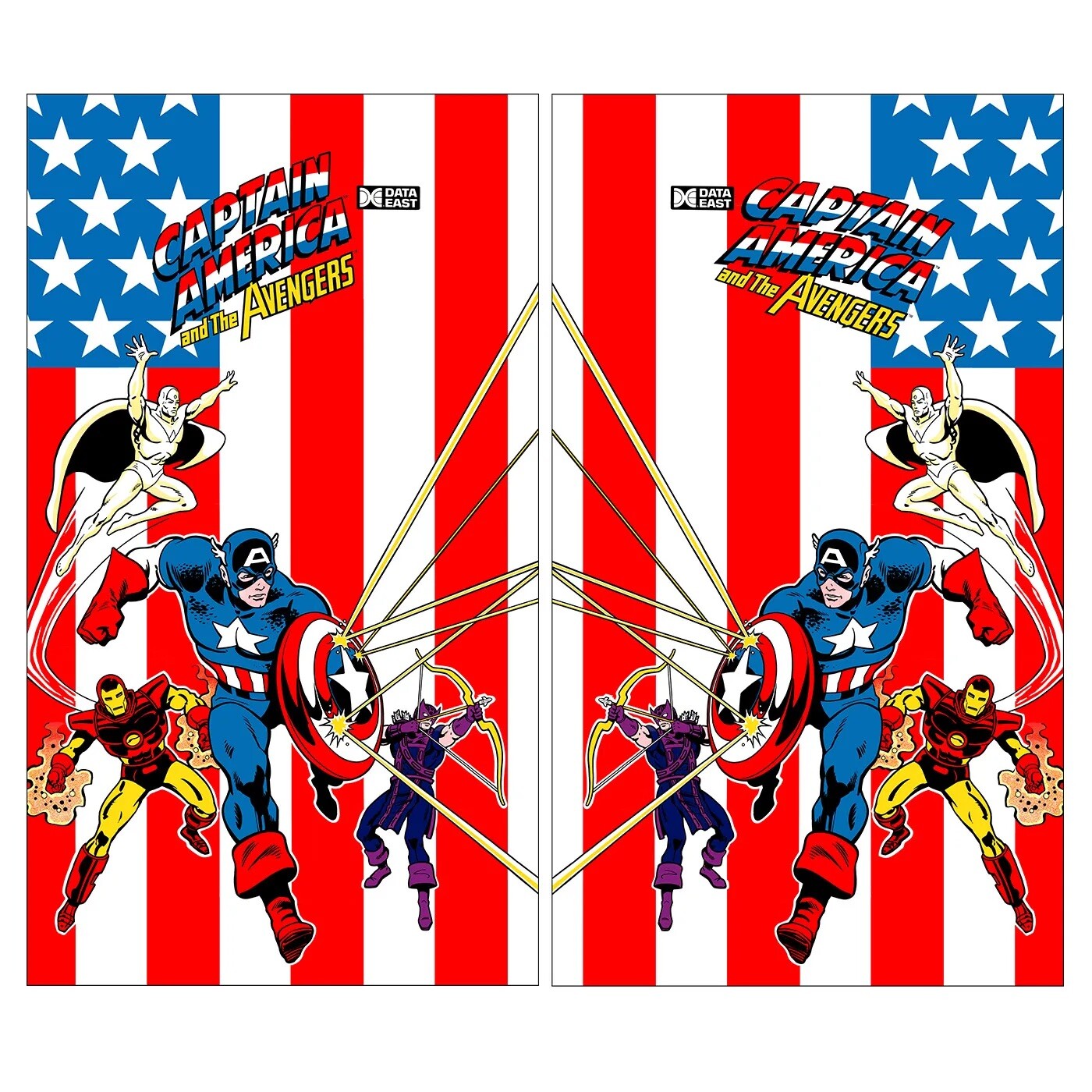 Captain America And The Avengers Arcade Side Art 2 Piece Set Laminated