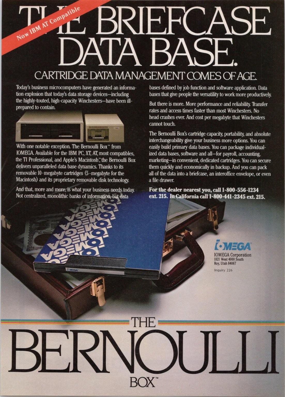 IOMEGA Bernoulli Box Vintage Magazine Ad Data Storage IBM AT Compatible 1980s