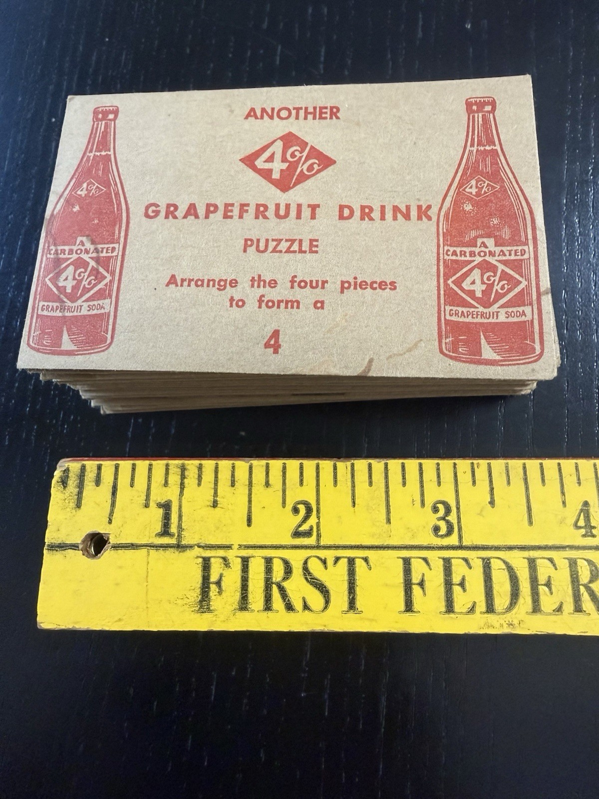 1953 4% Grapefruit Drink Carbonated Soda Pop Old Vintage Puzzle Packets Premiums