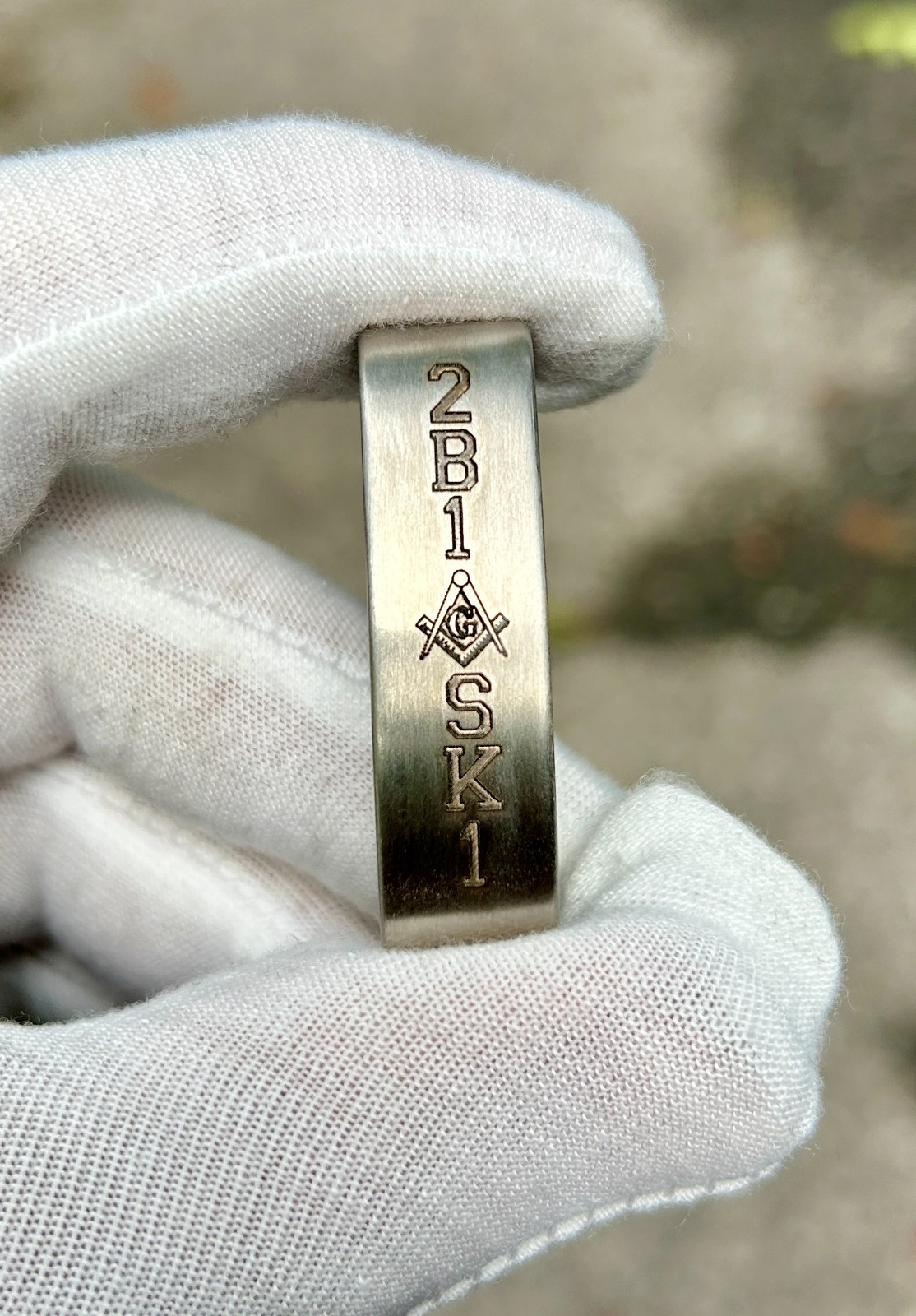 Stainless Engraved 2B1ASK1 Mason Belt Loop | 1.5\