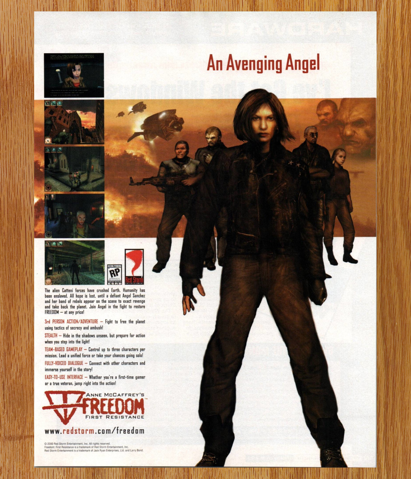 Anne McCaffrey\'s Freedom First Resistance Game Print Ad / Poster Promo Art 2000