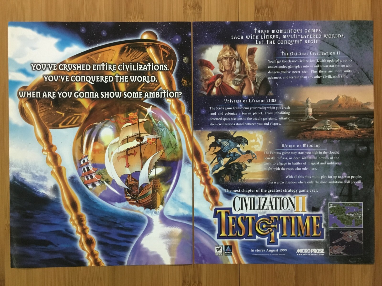 Civilization II 2: Test of Time PC 1999 Print Ad/Poster Official Big Box Promo