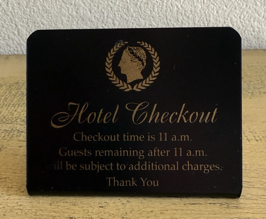 Caesars Indiana Room Check Out Sign Black Gold