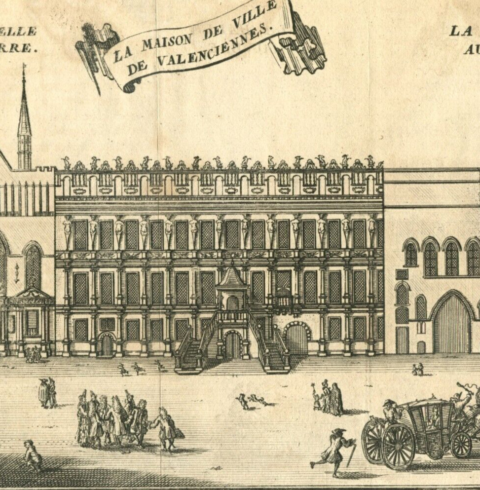 1720 Valenciennes France Town Hall St Peter Chapel Wheat Market by J Harrewijn