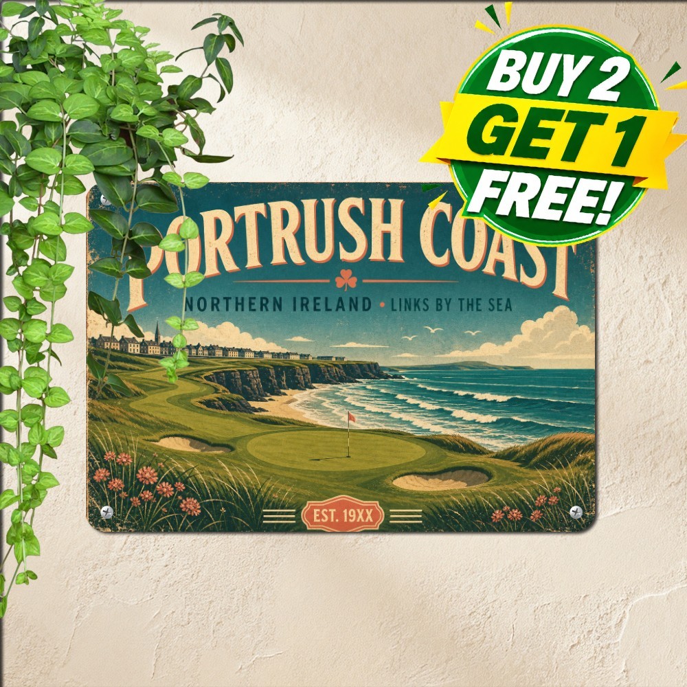 Historic Seaside Golf Links Championship Metal Tin Sign Clubhouse Decor