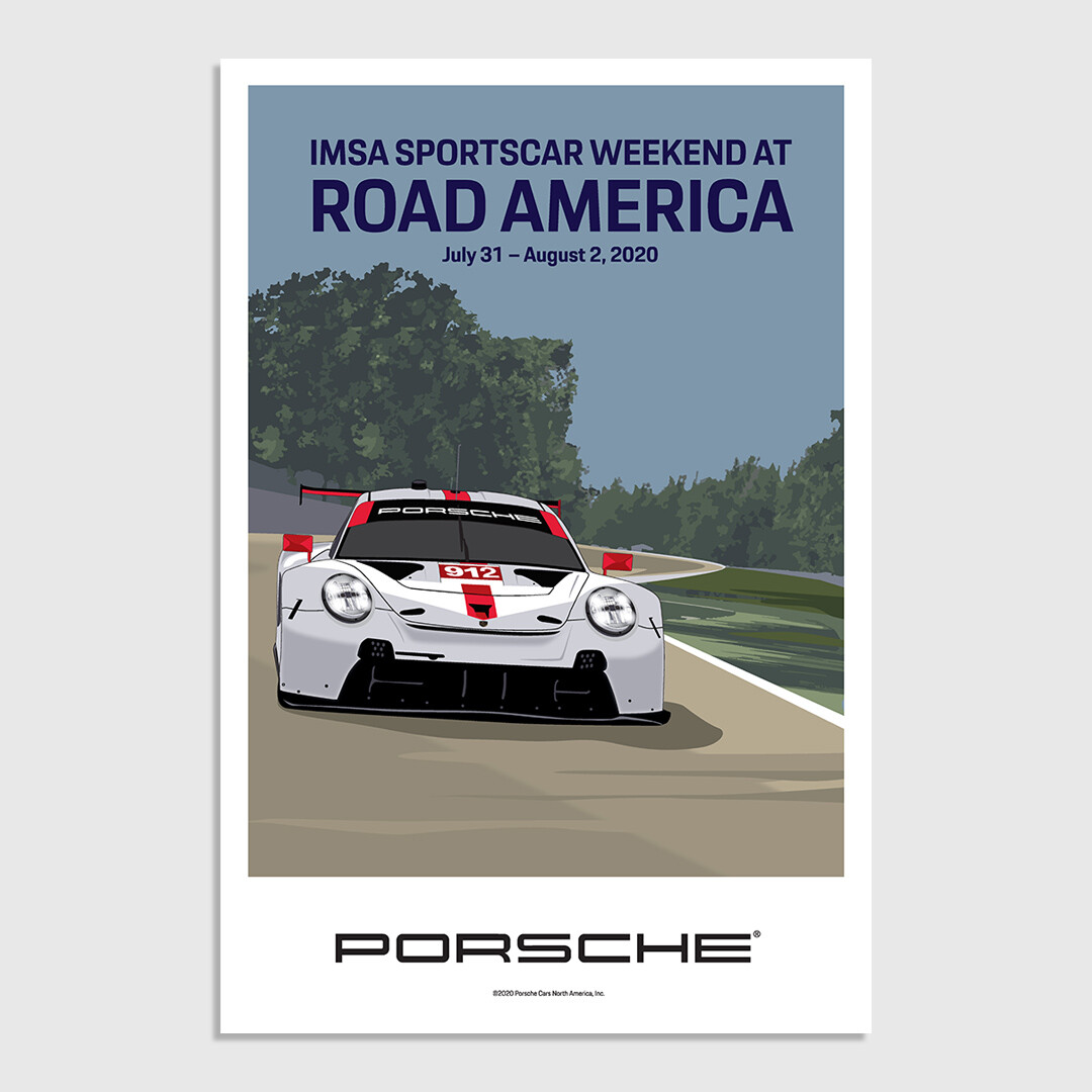 PORSCHE IMSA SPORTCAR WEEKEND AT ROAD AMERICA 2020 RACE POSTER 12