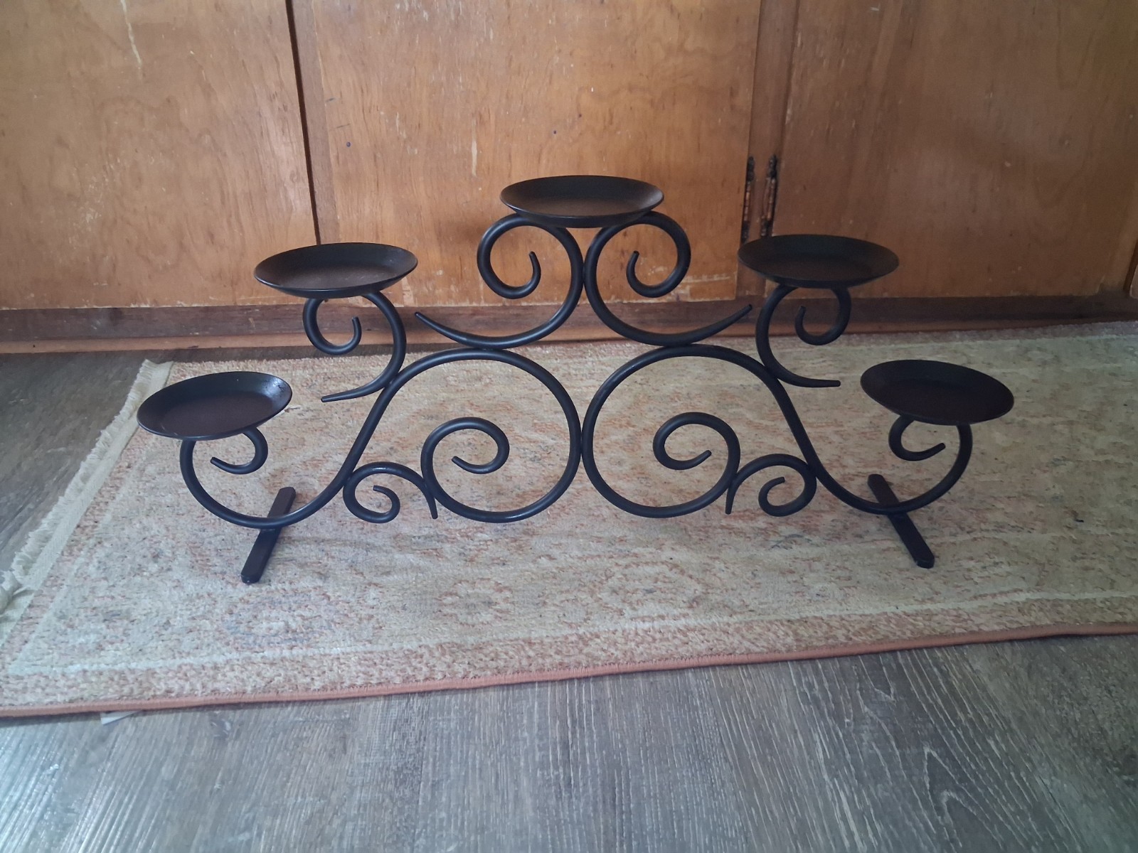 Partylite Hearthside Pillar Stand P7412 Wrought Iron 5 Candle Holder Candelabra