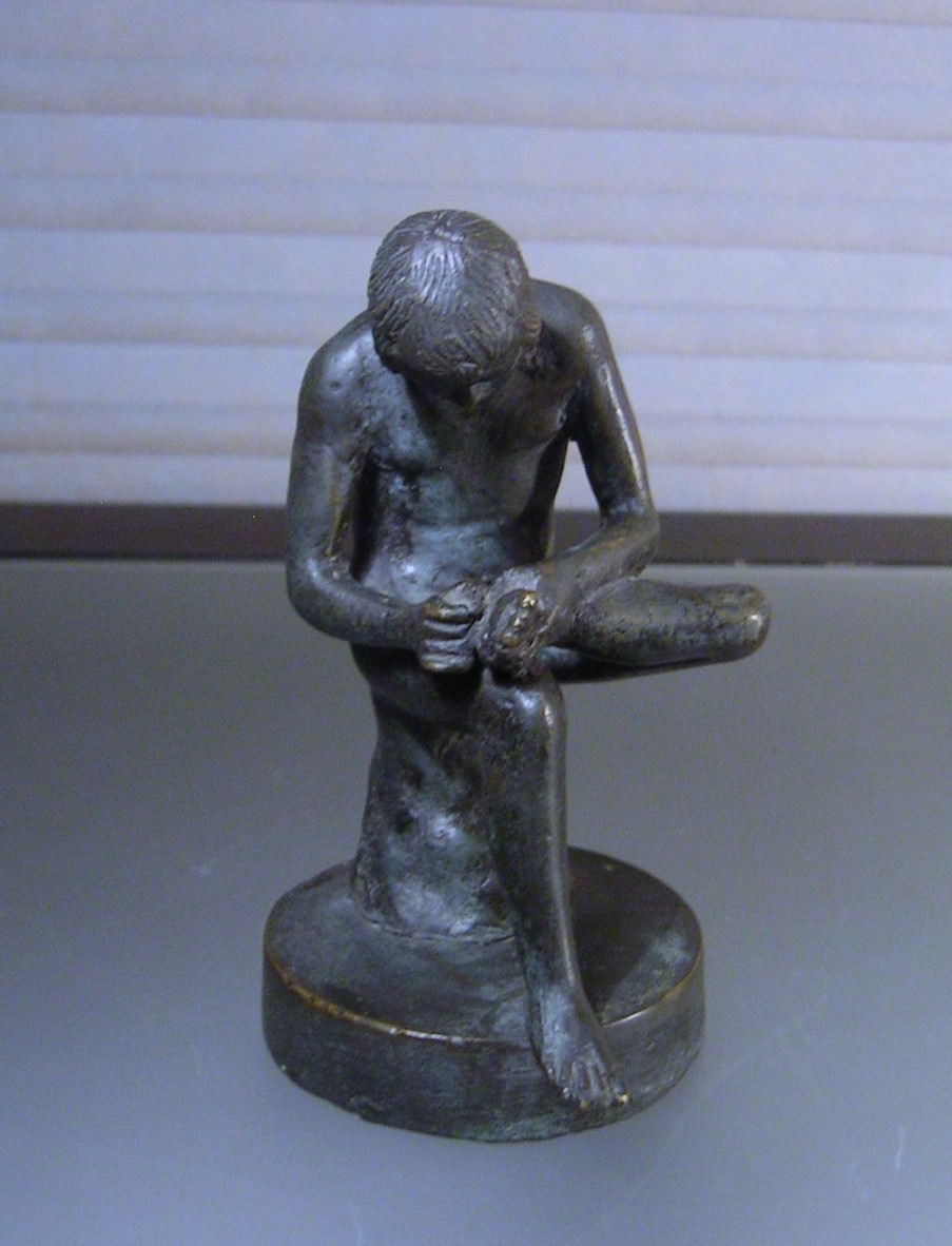 Early 19th C Roman Grand Tour Patinated Bronze Figure Sculpture The Spinario