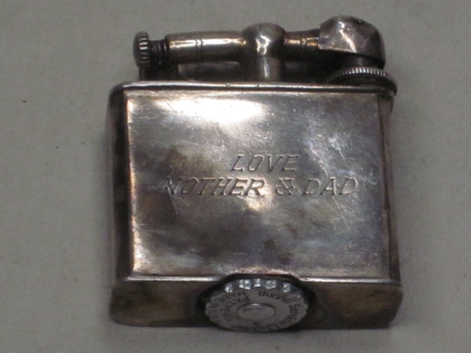 antique Silver Mexico engraved Service Lighter Lift Arm Art Deco