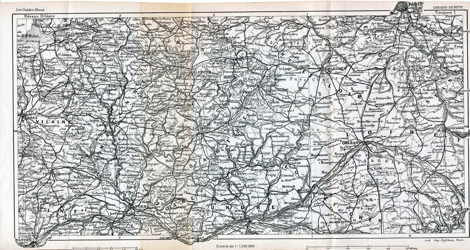 Orléans Melun Le Mans Rennes 1923 pt. original card Angers Tours Blois Chartres 
