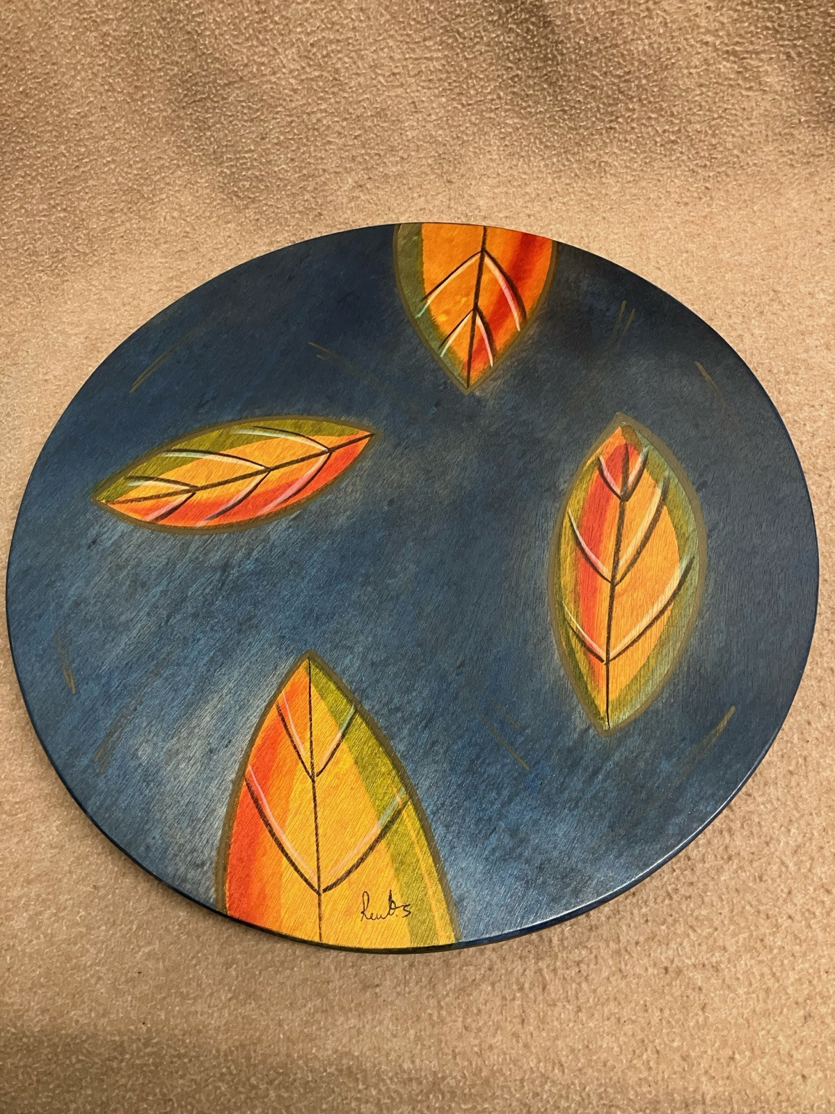 Kakadu Lazy Susan/turntable Hand Made/painted Made In Israel