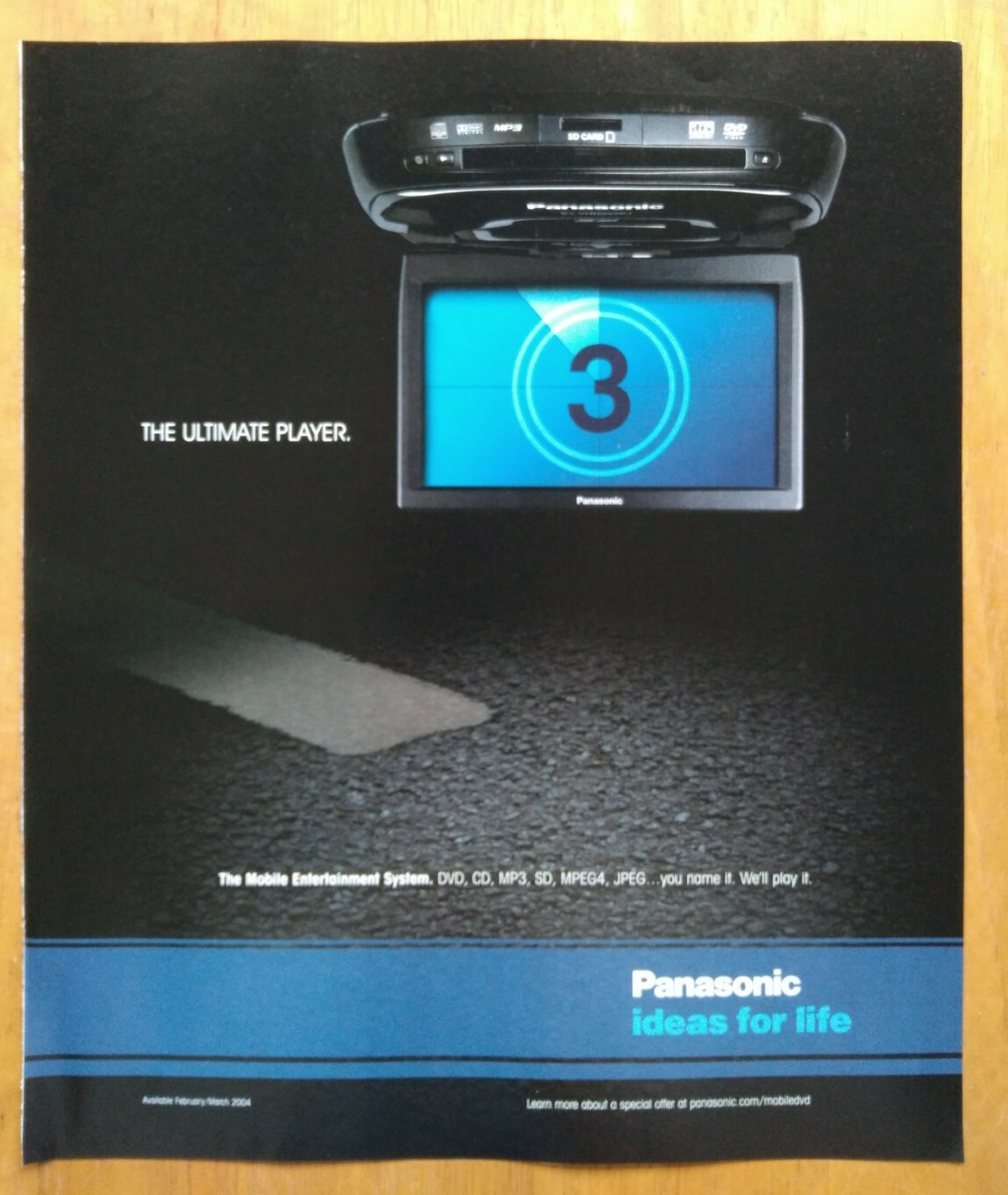 2004 Panasonic Mobile DVD Entertainment Center Photo Promo Vintage Print Ad 