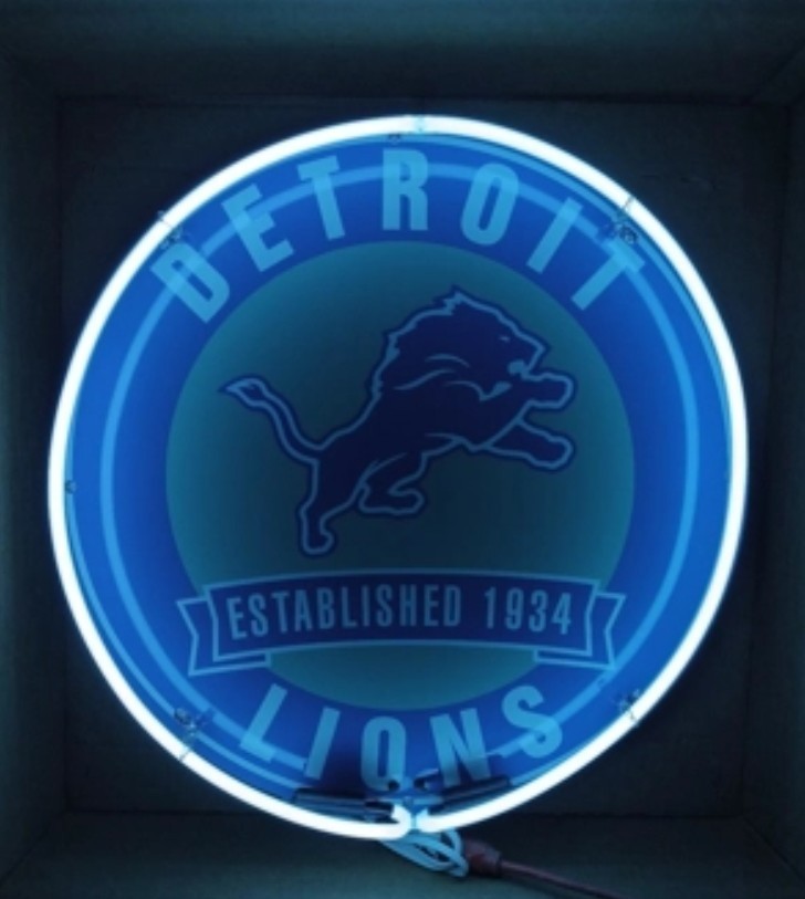 Detroit Lions Single band neon sign --24 inches in diameter