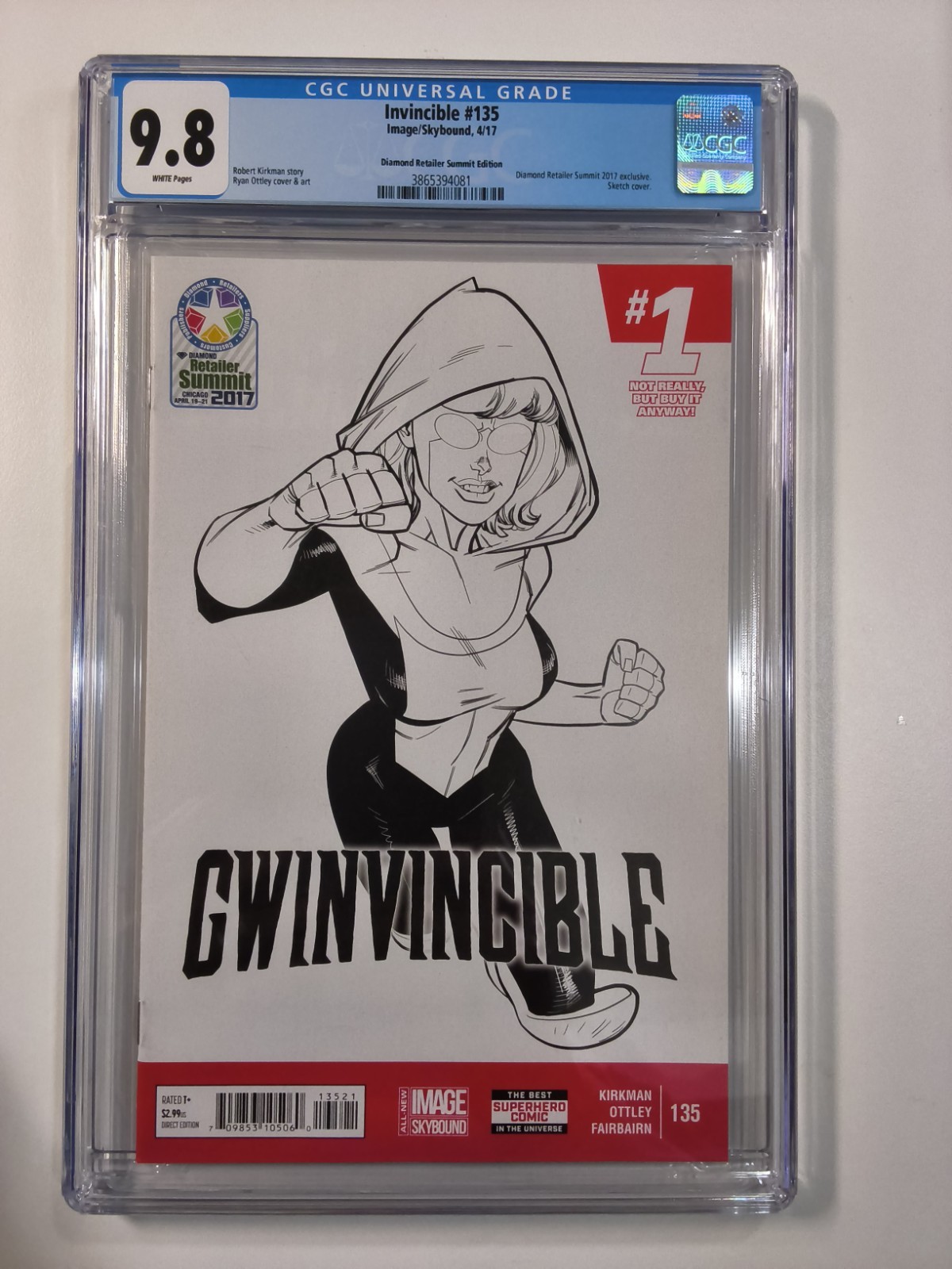 Invincible #135 CGC 9.8 Ryan Ottley April Fools Sketch Variant (2017)
