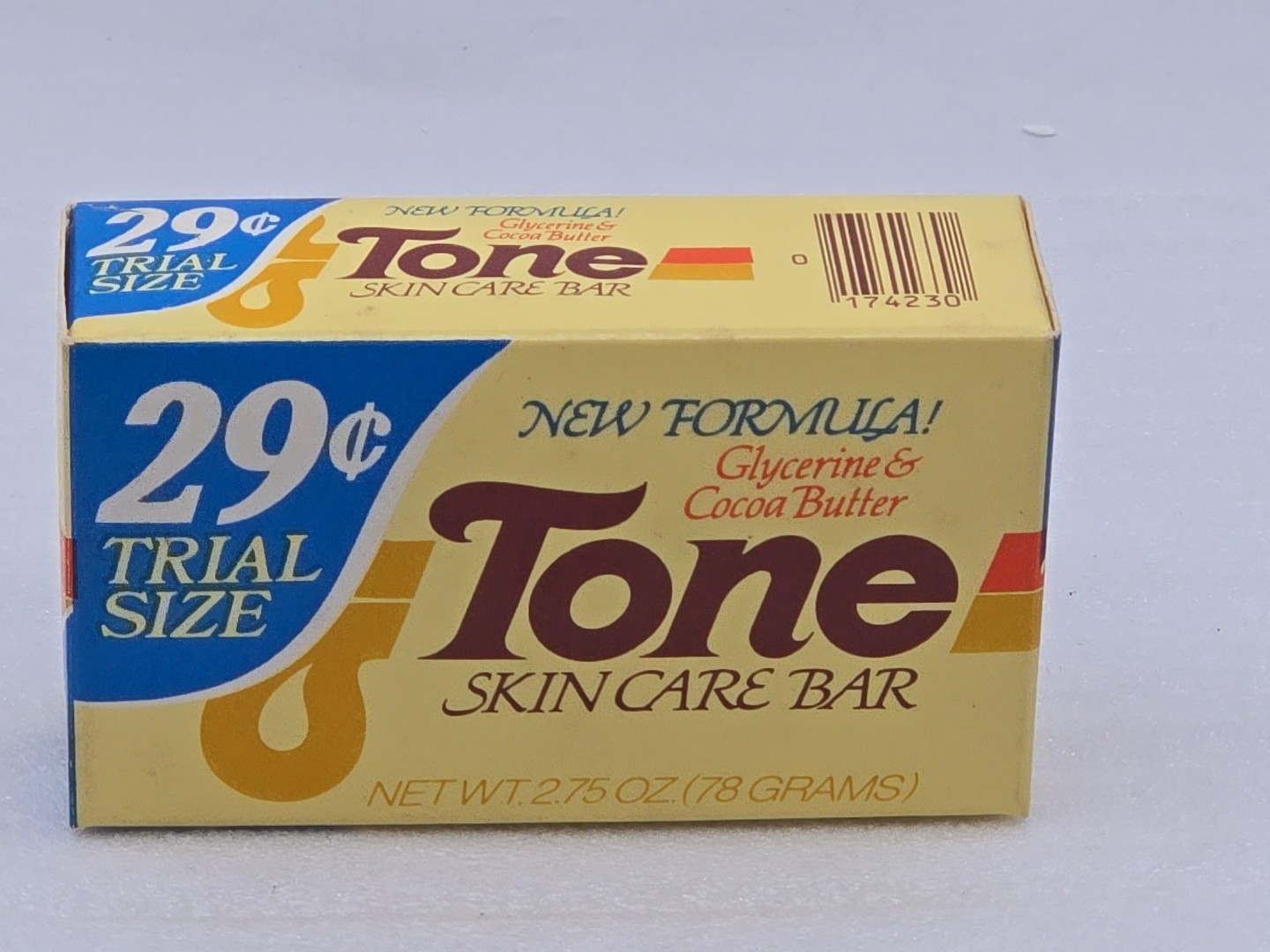 VTG NEW Tone Yellow Trial Bar Size New Formula Skin Care Bar 2.75 Oz Glycerine