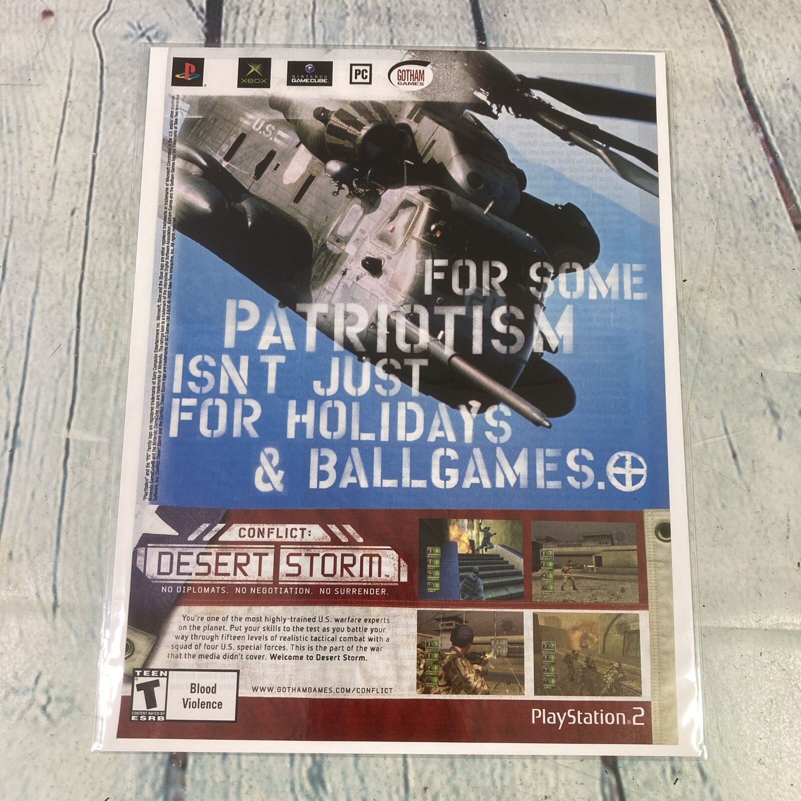 2002 Conflict Desert Storm Video Game Vtg Print Ad/Poster Pinup Art Magazine Pg