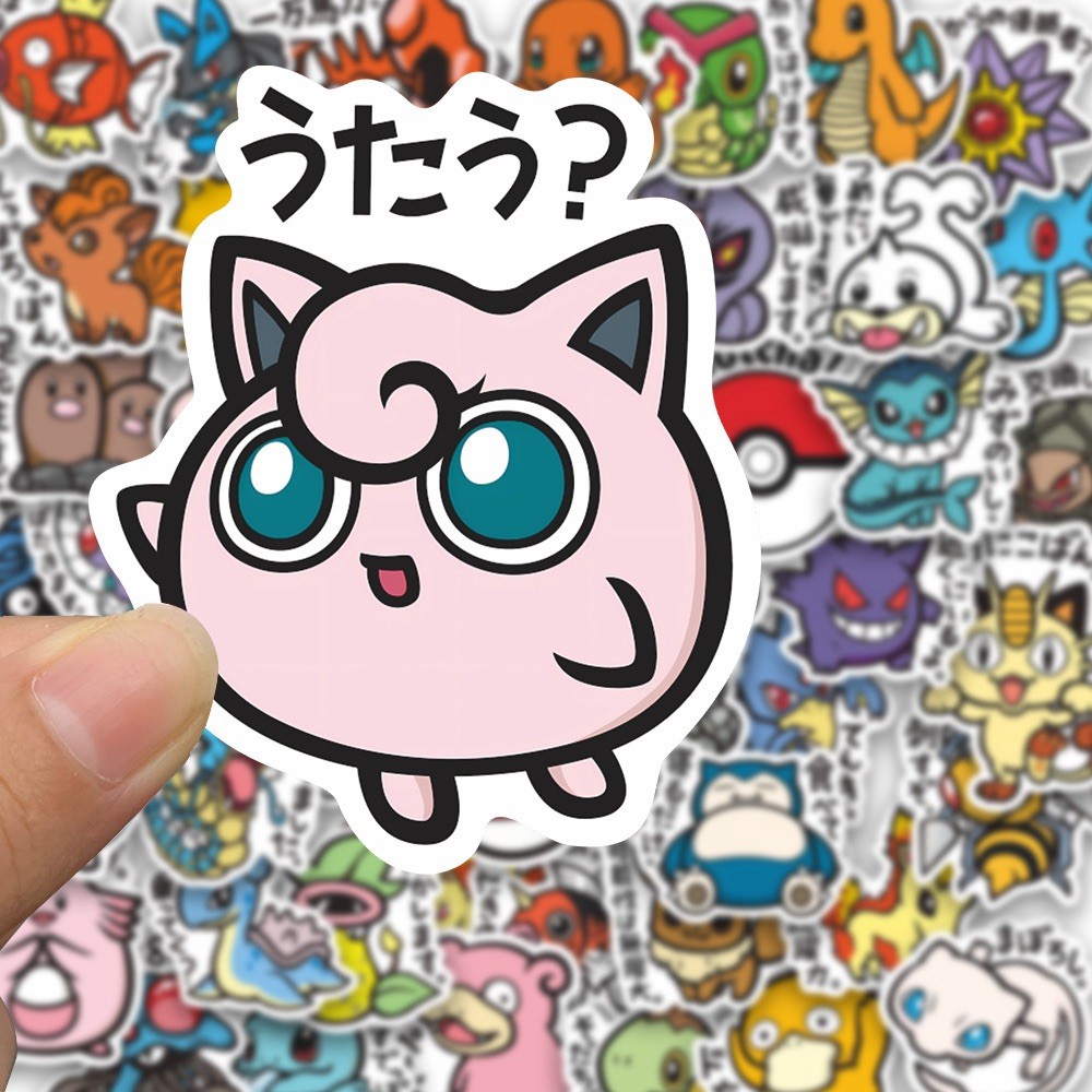 56 Pack Pokemon Sticker Pokemon Center Trainers Waterproof US Seller