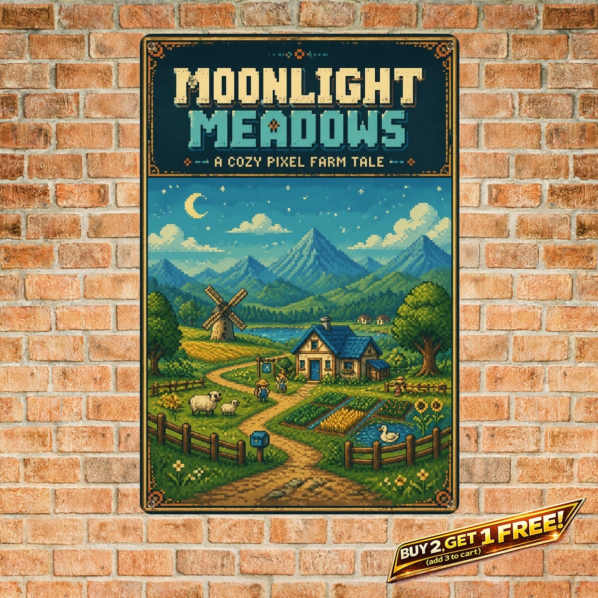 Farming Simulator Video Game Tin Sign Retro Rural Metal Wall Art 8x12