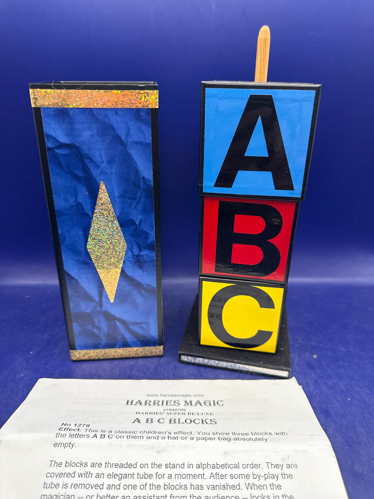 Vintage Harries Magic Super De Luxe ABC Blocks Stage Trick Set with
