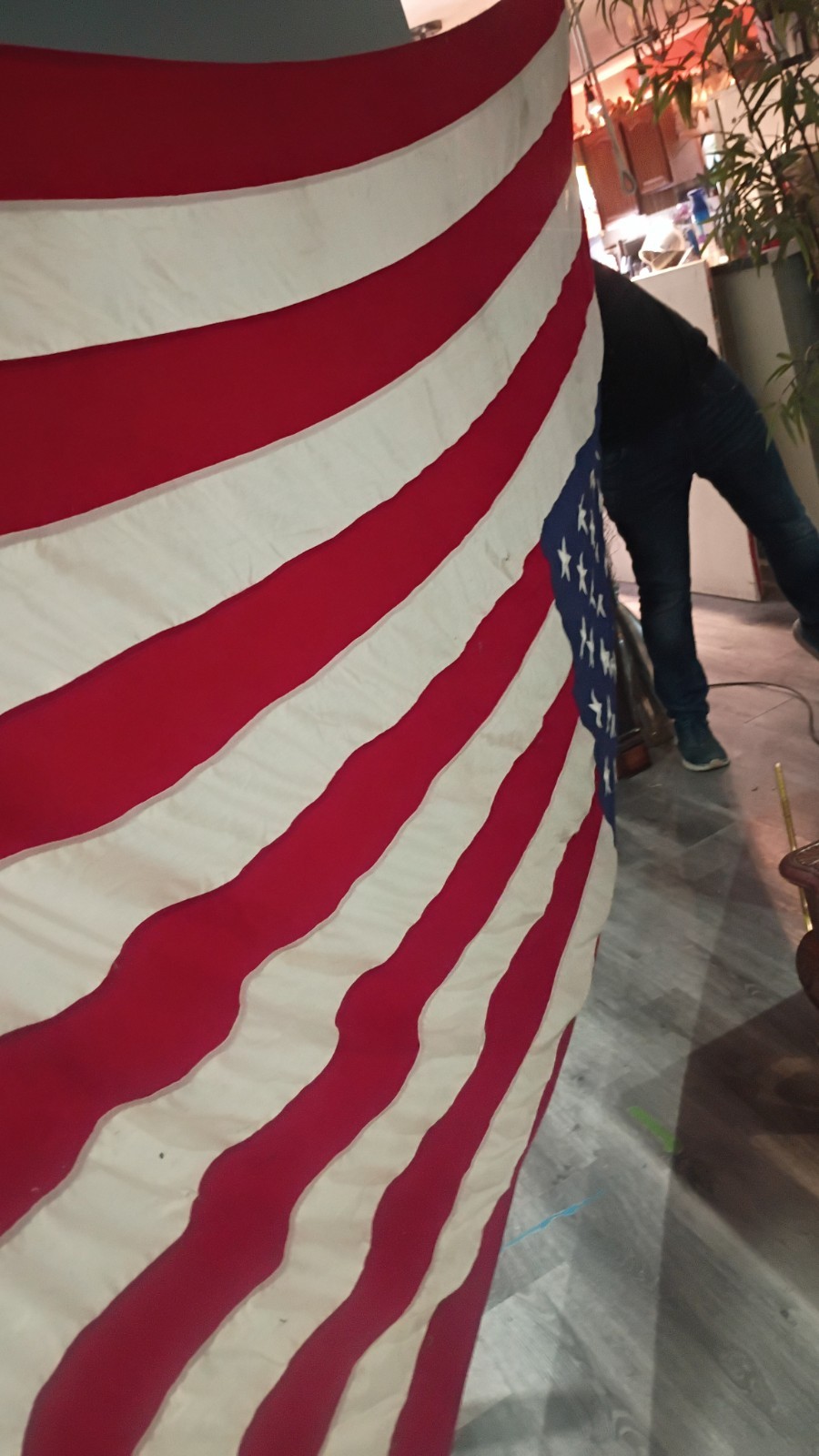 XL American Flag Measures Almost 9ft Long by 4 1/2ft Wide. Made In The USA