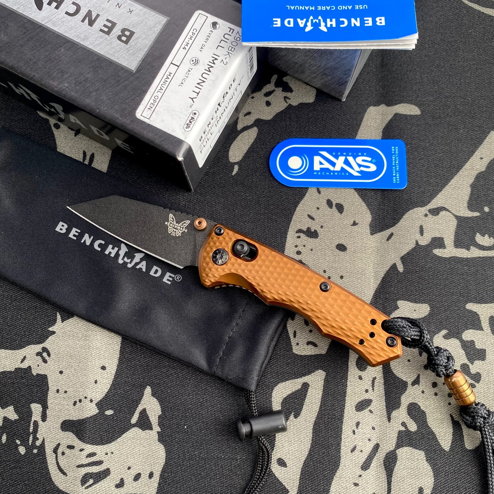 Benchmade 290BK-1 CPM-M4 Full Immunity Flat Dark Earth Aluminum Pocket Knife