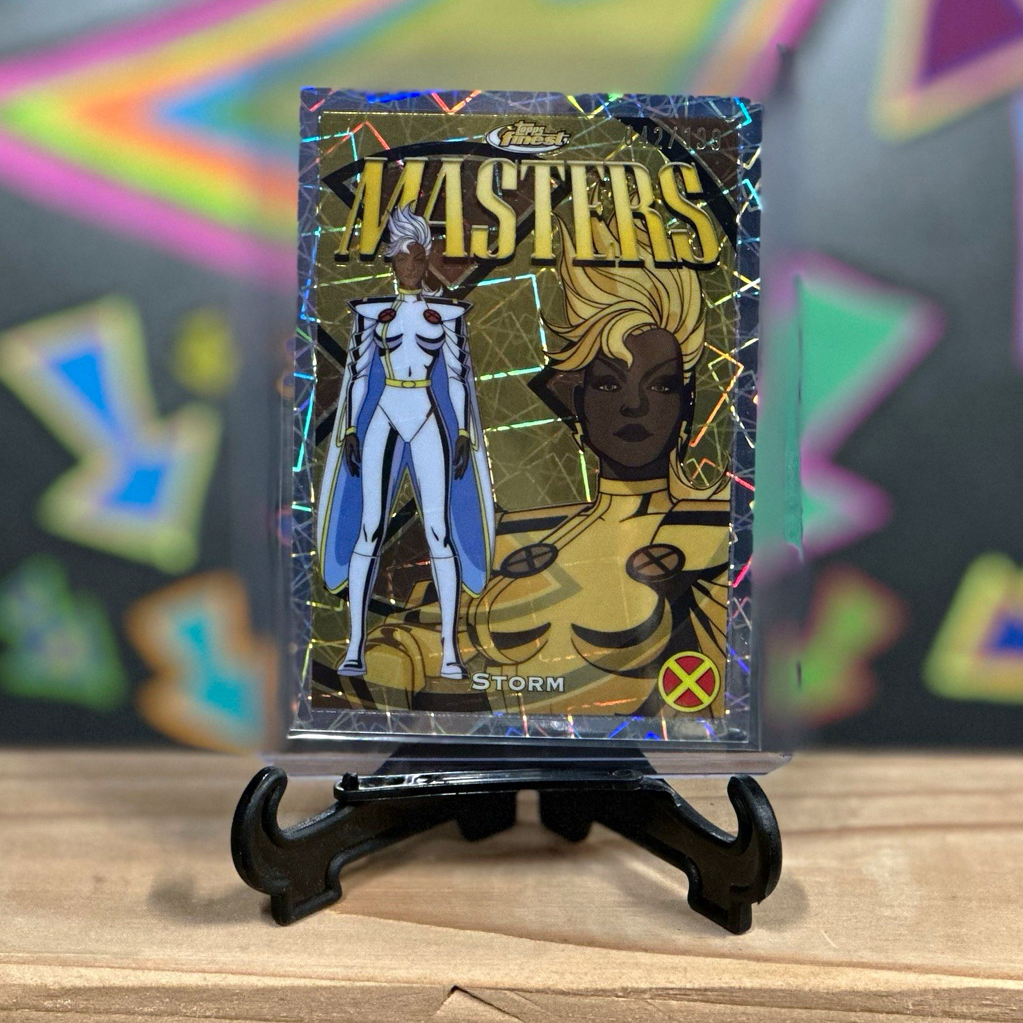 2025 Topps Finest X-Men ‘97 Masters Storm M19 Parallel Serial Number #142/199