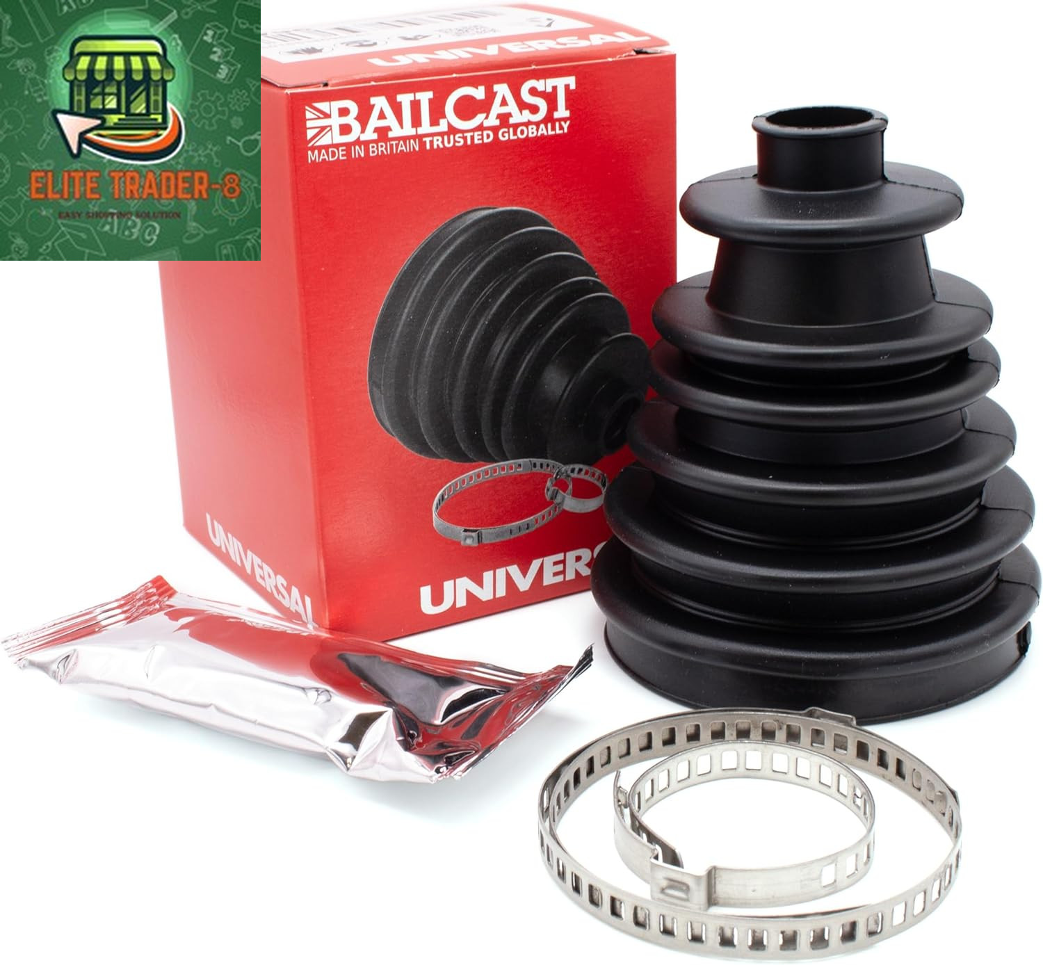 CVS18 Universal Split Constant Velocity Joint Gaiter Boot Replacement Kit Black