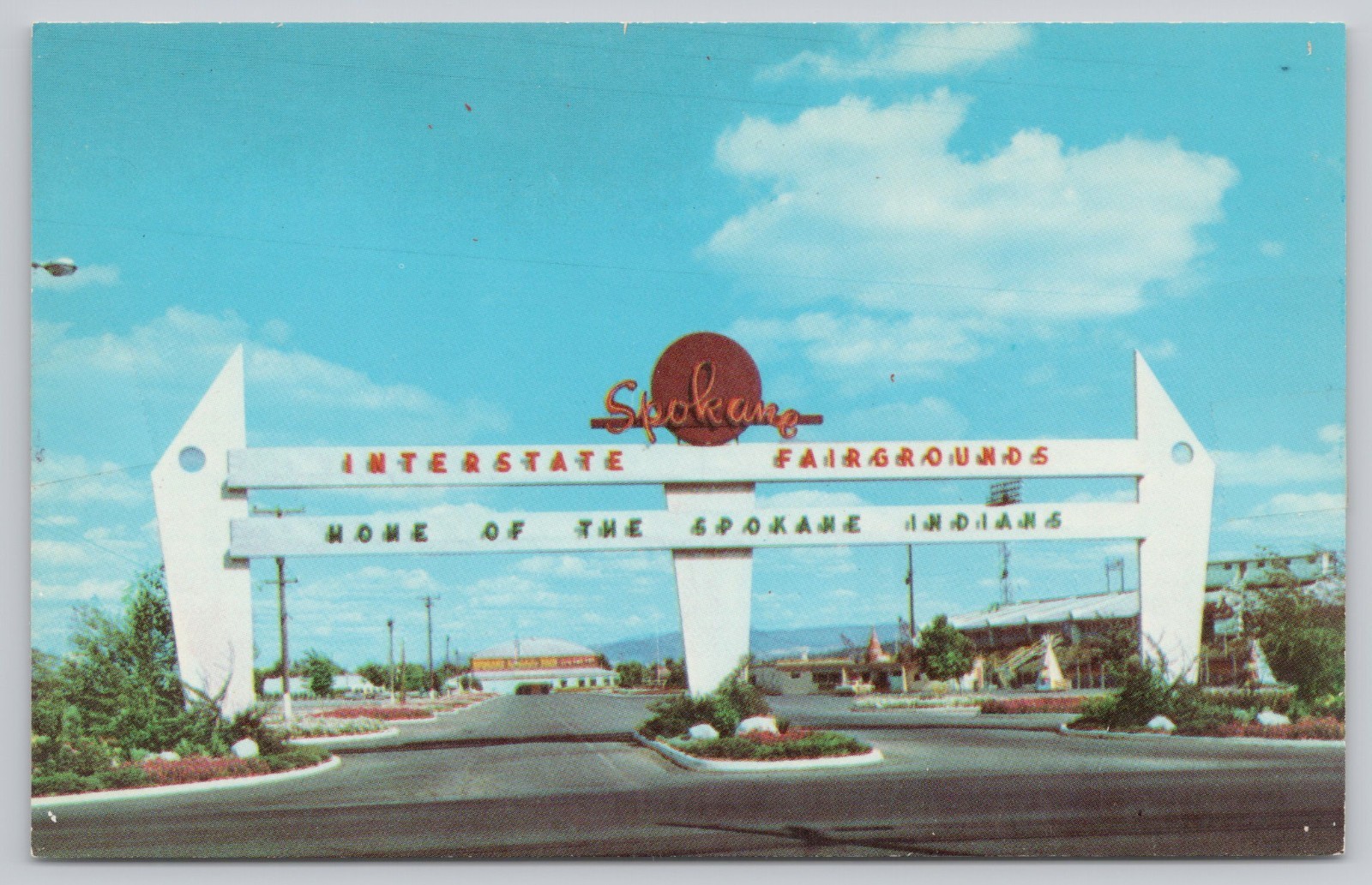 Spokane Washington Interstate Fairgrounds Entrance Chrome Postcard