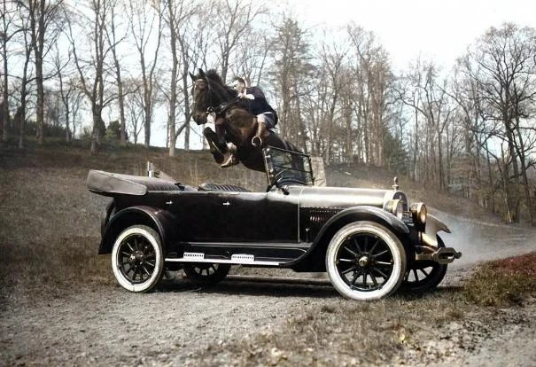 1923 Race Horse Tipperary Jumping Over Car – Vintage Historic Photos Set