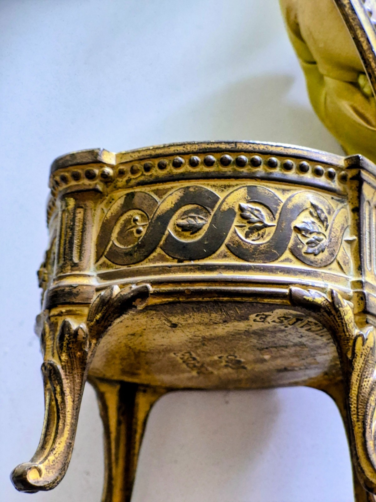 Antique French gilt bronze Jewelry box/casket  Depose #56 from Orfevrery Dilecta