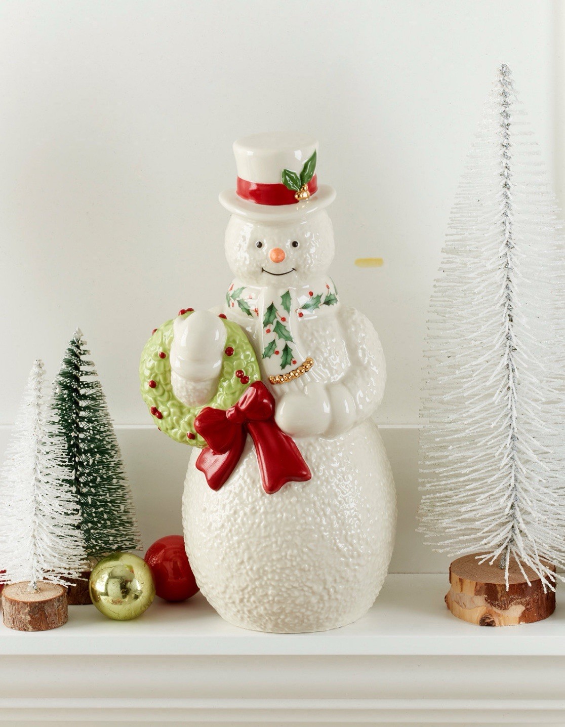 2025 Snowman with Wreath Figurine