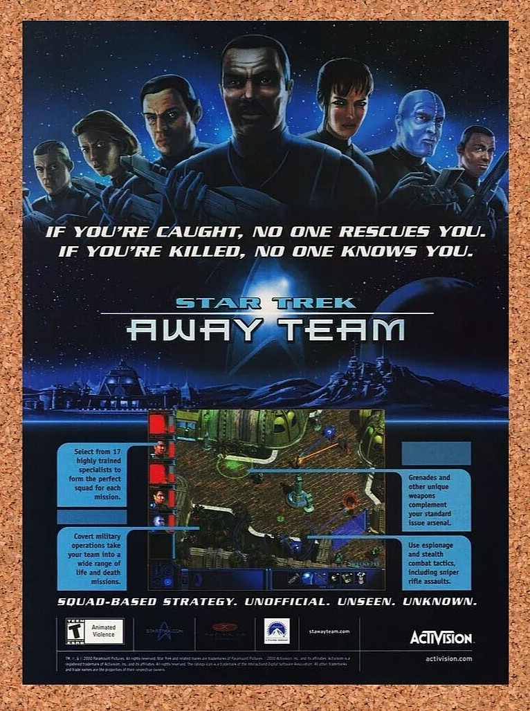 Star Trek Away Team PC Original 2002 Ad - Activision Video Game Promo