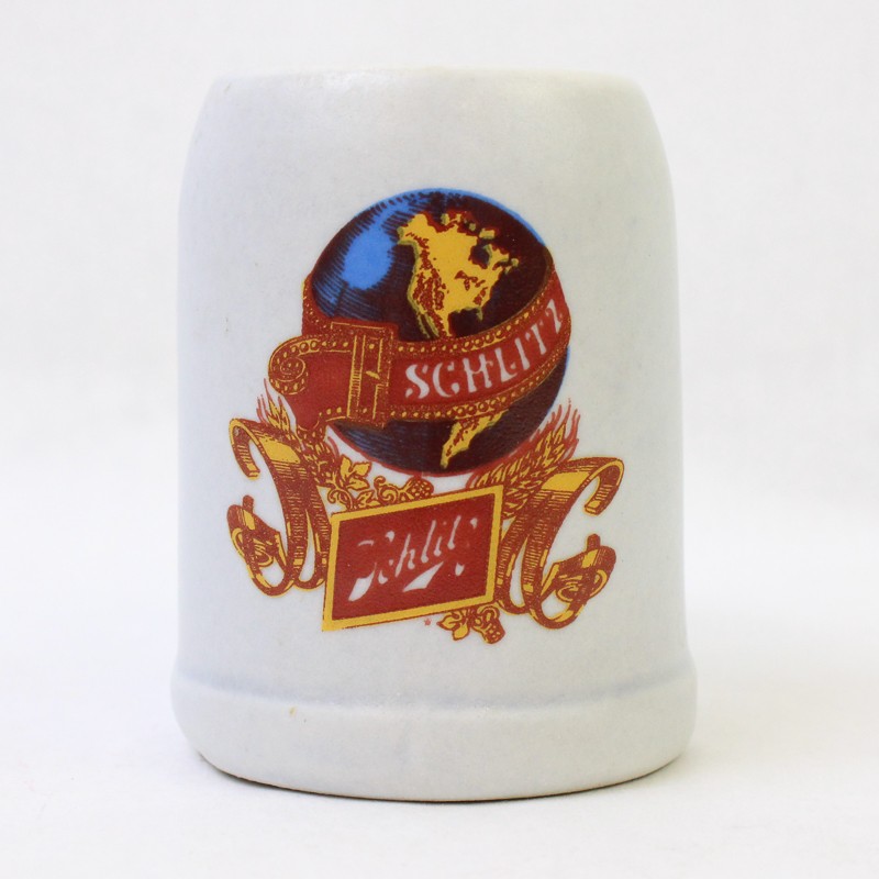 Vintage 1980s Schlitz Beer World Mini Ceramic Stein Mug Collectible