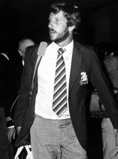 England cricket captain Ian Botham at London's Heathrow airport to- Old Photo
