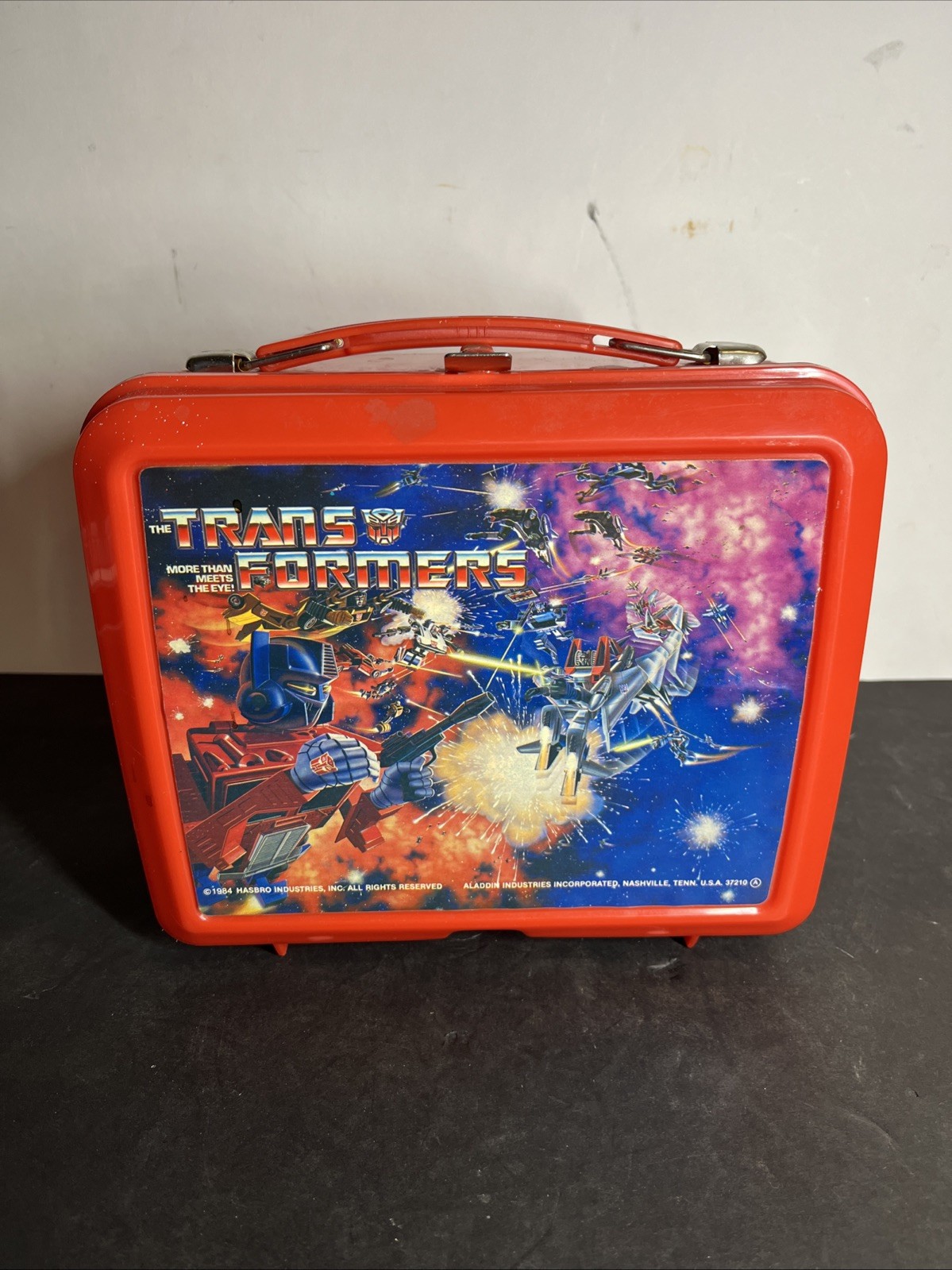 1986 Aladdin Hasbro Transformers Vintage Plastic Lunch Box NO  Thermos