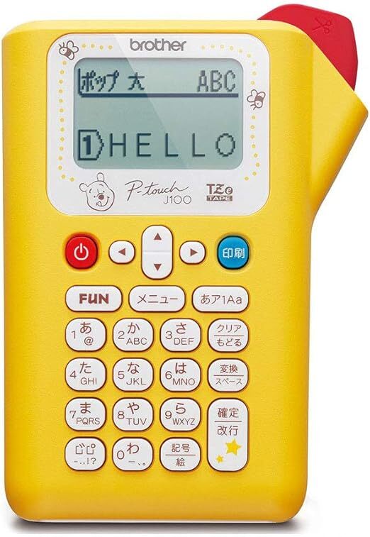 Brother Industries  Winnie the Pooh Label Maker P-touch PT-J100PHY yellow Japan