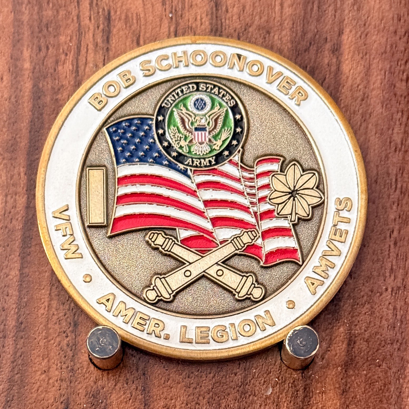 Bob Schoonover VFW AMVETS Amer Legion The Citadel Challenge Coin  W#23